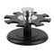 Home Basics Contemporary Low Profile Revolving 8-Jar Spice Rack Set, Black